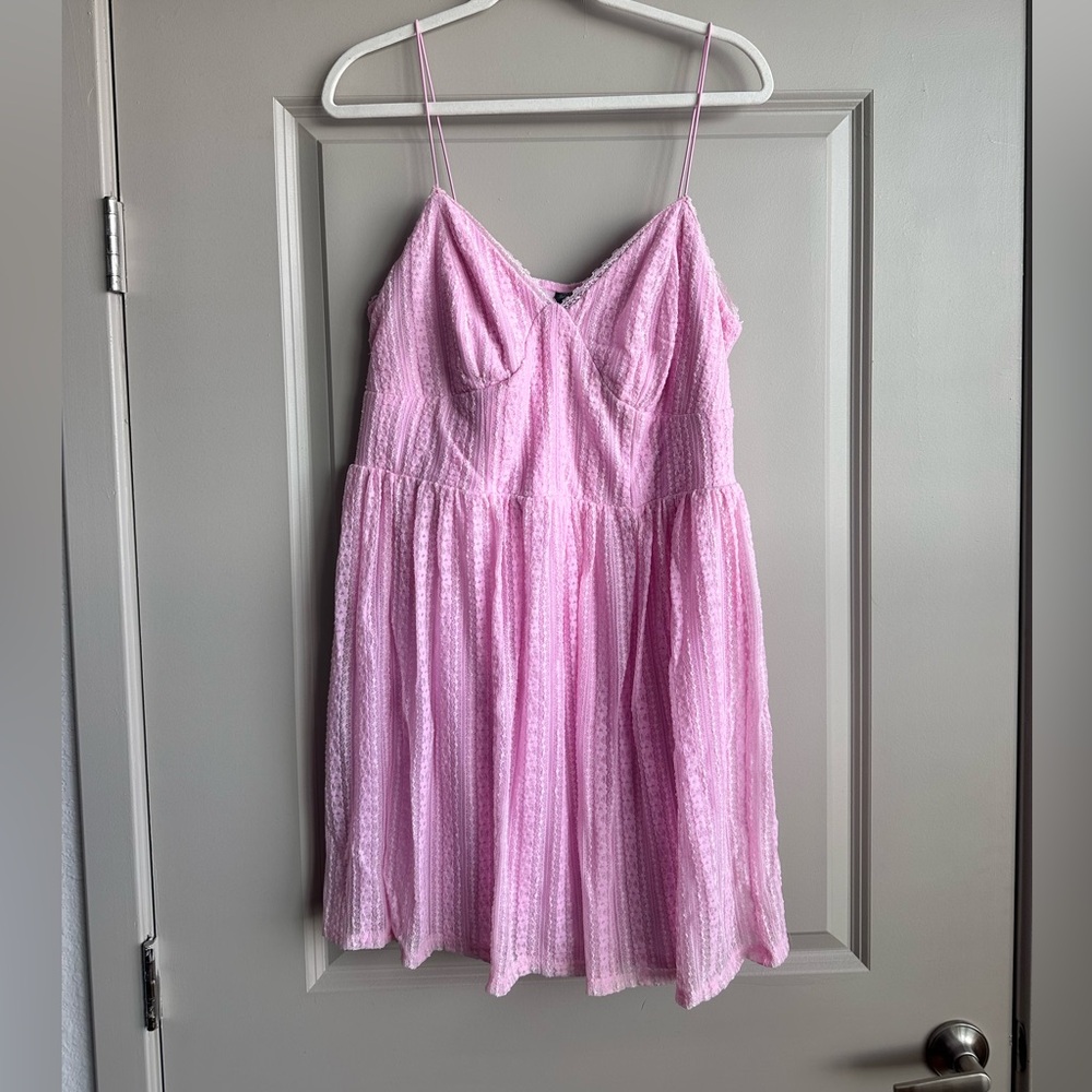 Wild Fable Light Pink Lace Trim Top